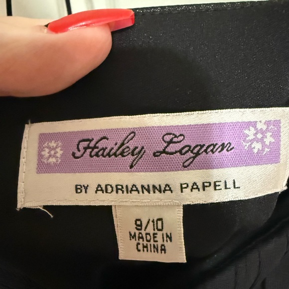 Hailey Logan Black Pleated Sweetheart Cocktail‎ Dress Women’s Size 9/10 Formal - Picture 6 of 6
